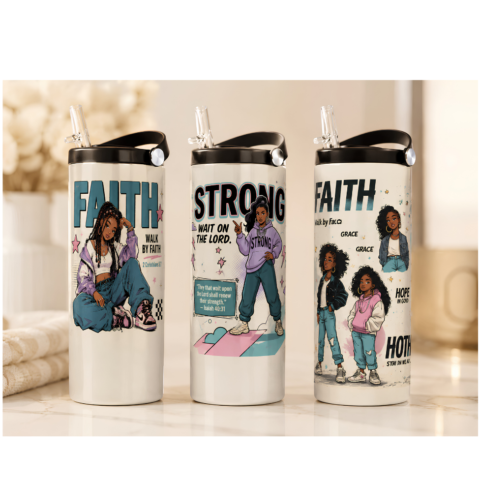 Set van 3 christelijke 20 oz / 590 ml skinny tumblers