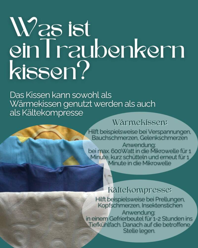 Traubenkernkissen Beschreibung