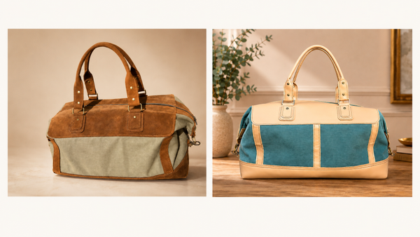 Sac de voyage en Toile épaisse et Cuir