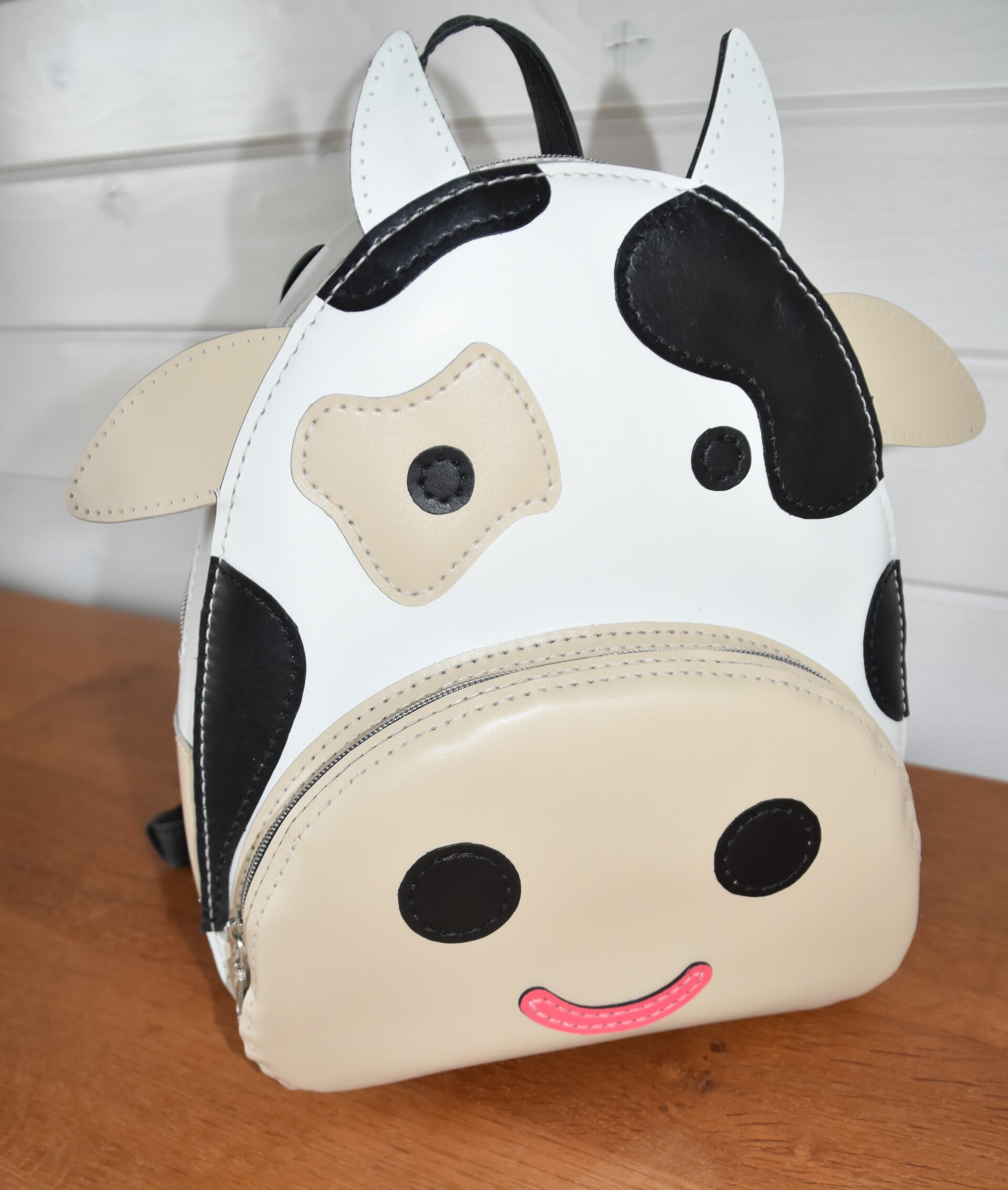 Sac à dos enfant en cuir – Vachette blanc & beige