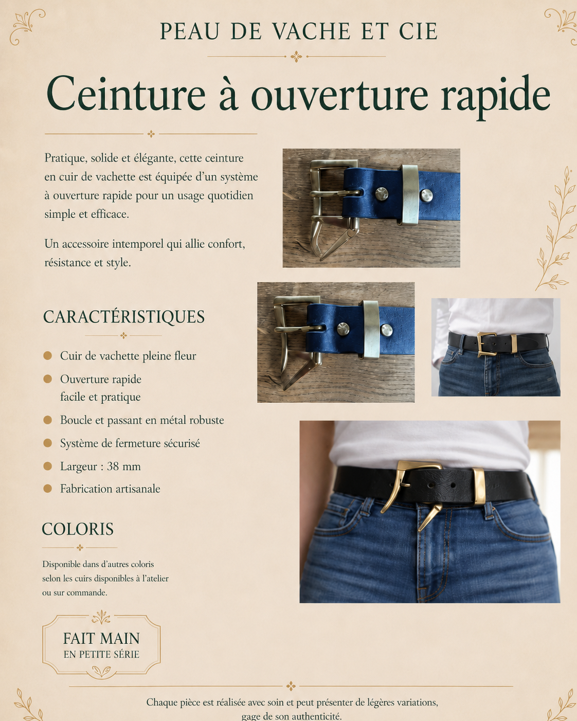 Ceinture à ouverture rapide