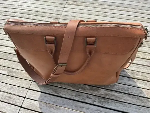 Porte‑documents / Sac PC – Cuir Cognac