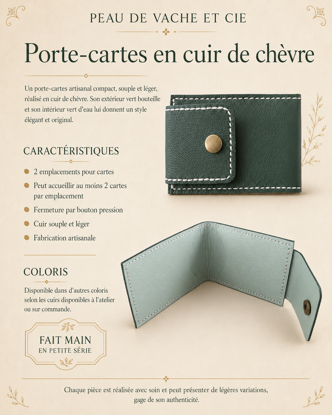 Porte-cartes en cuir de Chèvre