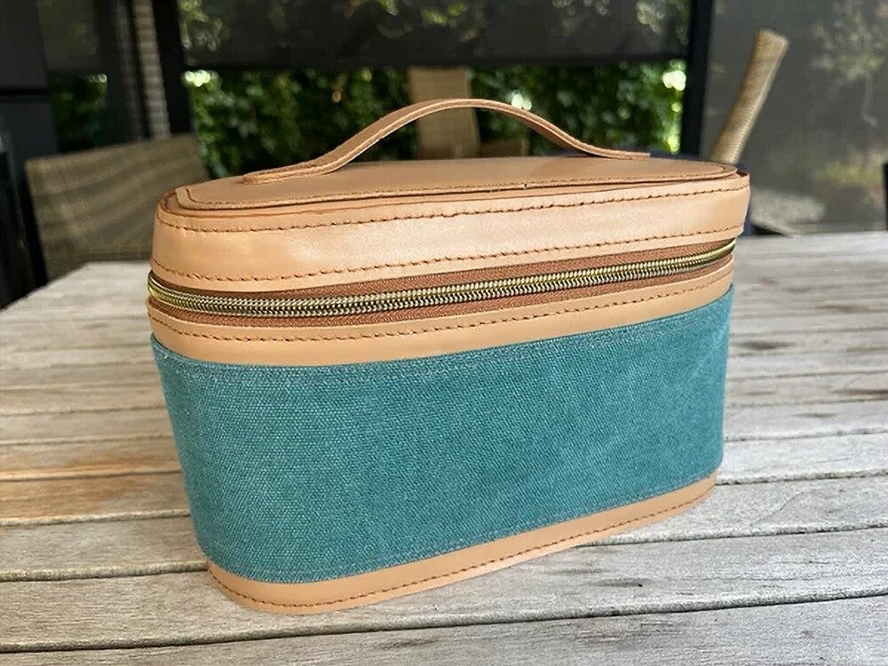 Trousse de toilette cuir & toile