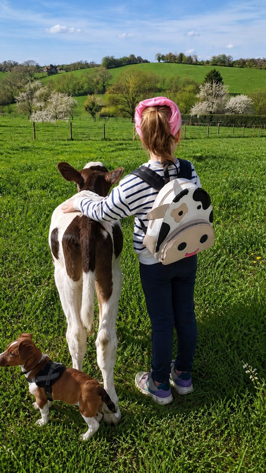 Sac à dos enfant en cuir – Vachette blanc & beige