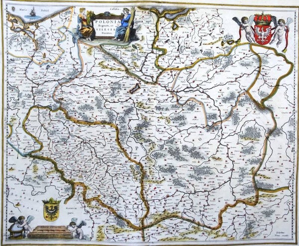 Poland, W. Blaeu, 1635, Polonia Regnum et Silesia Ducatus
