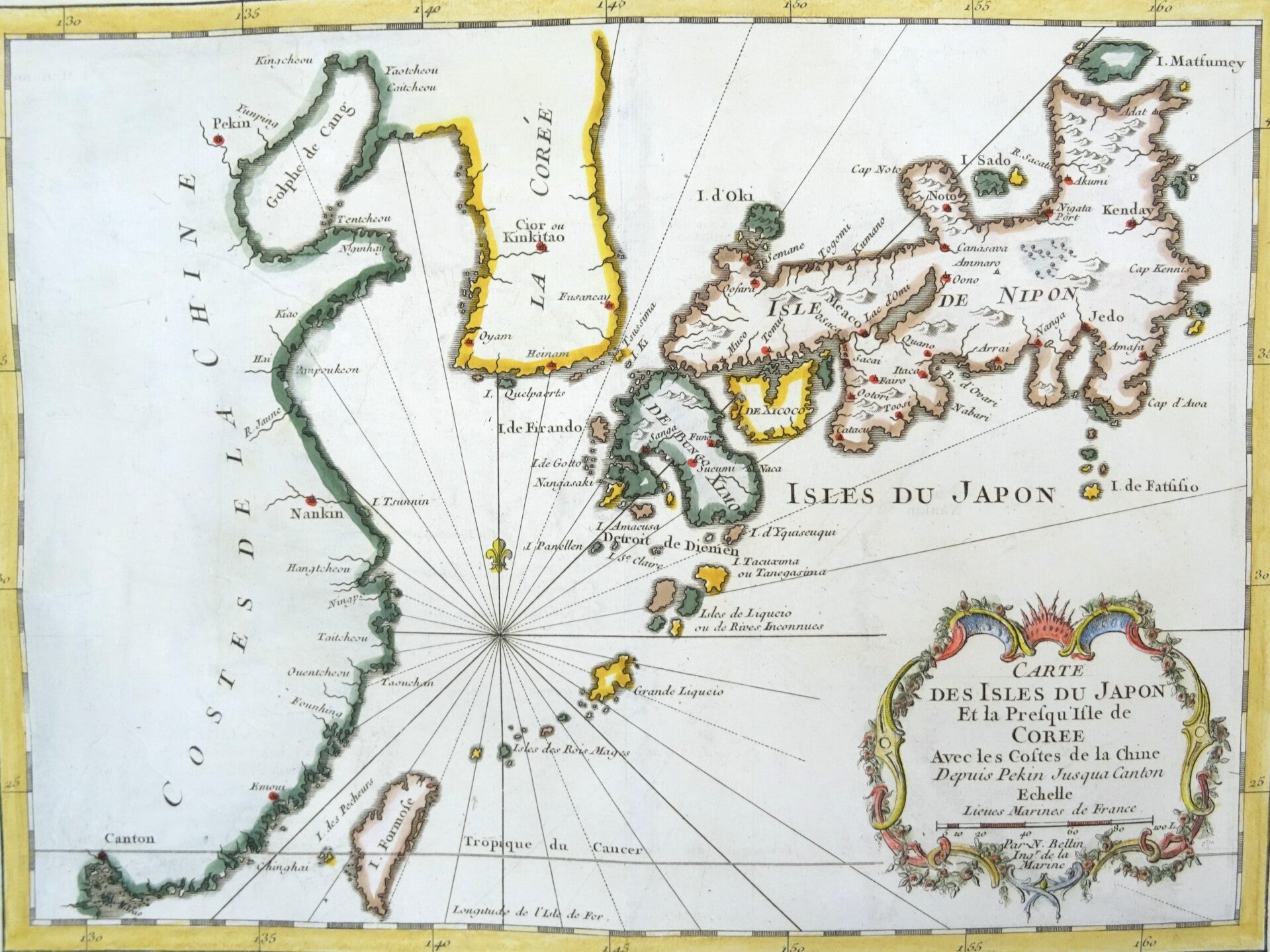 Japan, Korea, China, Taiwan Bellin, 1746, Carte des Isles du Japon et la Presqu Isle de Coree, Avec les Costes de la Chine….