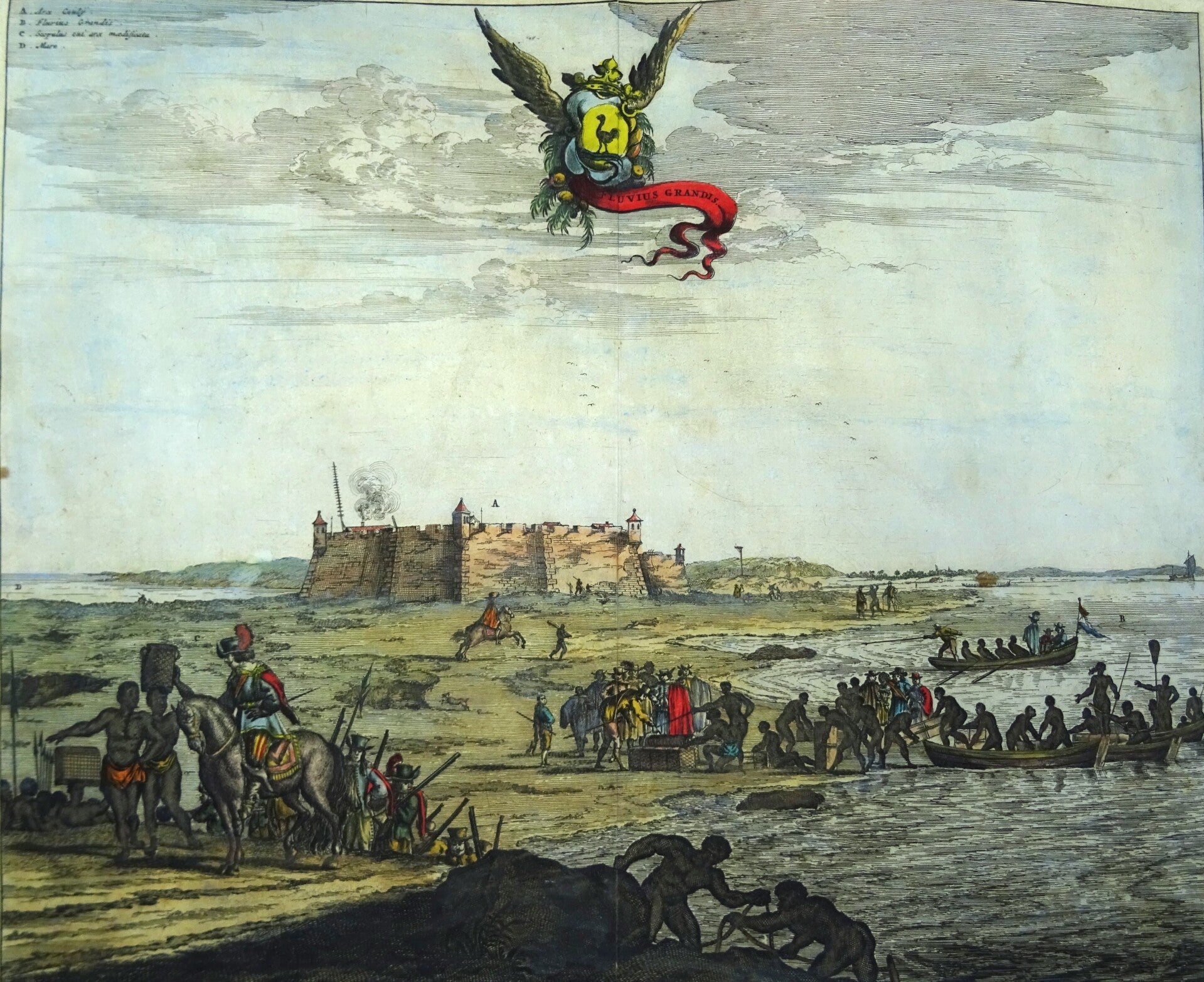 Brazil, Natal, Fortaleza dos Reis Magos, Rio Grande do Norte, Montanus / Van Meurs, 1671, Fluvius Grandis.