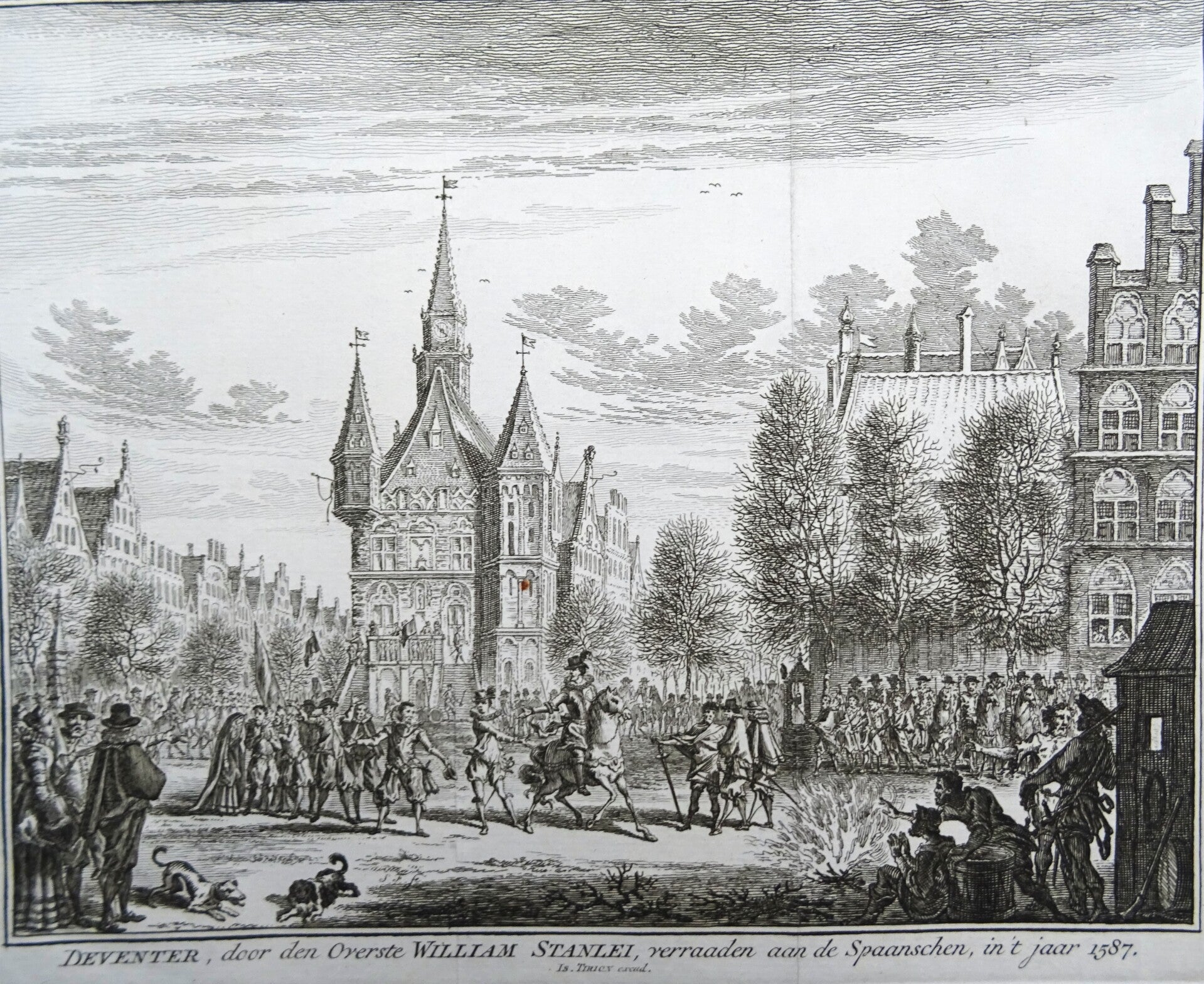 The Netherlands, Deventer, Spanish occupation Wagenaar/Tirion, 1749, Deventer, door den Overste William Stanlei, verraaden aan de Spaanschen in ´t jaar 1587