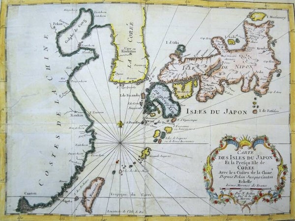 Japan, Korea, China, Taiwan Bellin, 1746, Carte des Isles du Japon et la Presqu Isle de Coree, Avec les Costes de la Chine….
