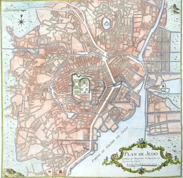 Japan, Tokyo P.F.X. De Charlevoix, 1736, Plan de Jedo