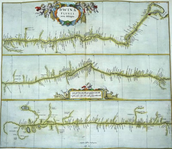 Russia, Arkhangelsk, Dvina Janssonius/Pitt, 1680, Dwinae fluvii nova descriptio.