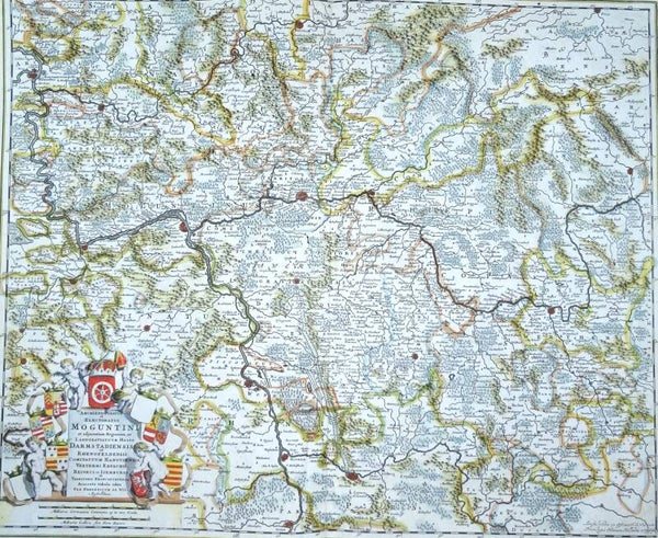 Germany, Hesse, Frankfurt, Darmstadt, Mannheim, F. de Wit, 1680, Archiepiscopatus et Electoratus Moguntini et adjacentium Regionum, ut Landgraviatum Hasso Darmstadiensis …