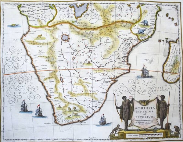 Southern Africa J. Janssonius, 1636, Aethiopia Inferior vel Exterior