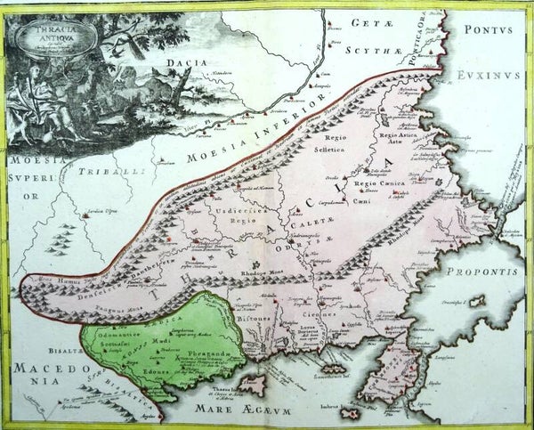 Turkey, Greece, Bulgaria Weigel, 1719, Thracia antiqua Excudit Christophortus Weigeli.