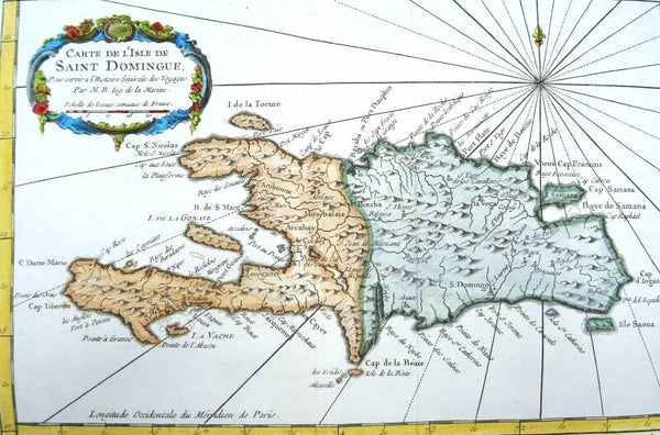 Dominican Republic, Haiti,  Bellin, 1759, Carte de l´Isle de Saint Domingue