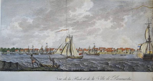 Suriname, Paramaribo Stedman, 1798, Vue de la Rade et de la Ville de Paramaribo