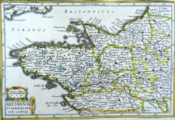France, Bretagne, Normandy, Channel Islands, Janssonius, 1626, Britannia et Normannia cum confinijs.