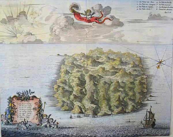Saint Helena, map by Dapper, 1686, St. Helena