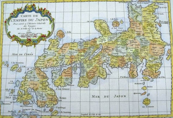 Japan, J.N. Bellin, 1752, Carte de l'Empire du Japon