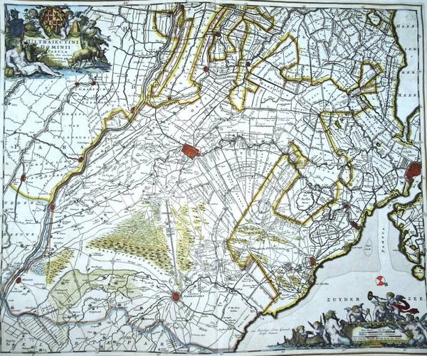 Netherlands, Utrecht, N. Visscher, 1690, Ultraiectini Dominii Tabula Multo aliis auctior et correctior per Nic. Visscher