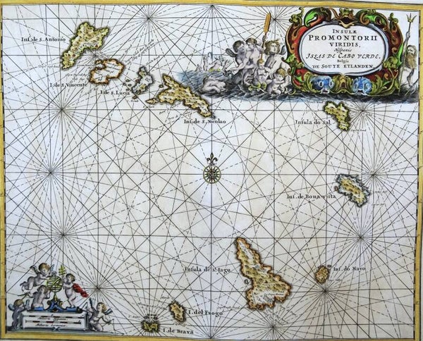 Islands of Cape Verde Dapper/Van Meurs, 1668, Insulae Promontorii Viridis Hispanis Islas de Cabo Verde, Belgis De Soute Eylanden