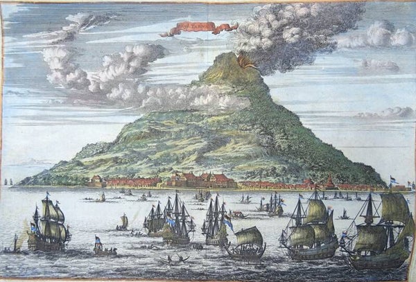 Indonesia, Ternate, Moluccas, Gunung Gamalama, Schouten, 1676, ´t Eyl. Tarnate
