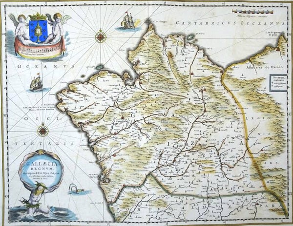 Spain, Galicia, Santiago de Compostela, J. Blaeu, 1661, Gallaecia Regnum