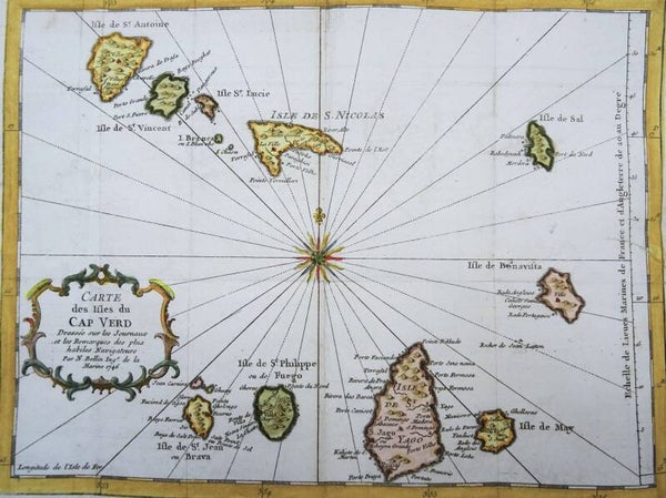 Cape Verde / Cabo Verde J.N. Bellin, 1746, Carte Des Isles du Cap Verd….