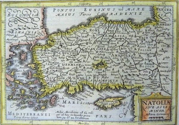 Turkey, Cyprus Cloppenburg/Kaerius, 1630, Natolia sive Asia Minor.