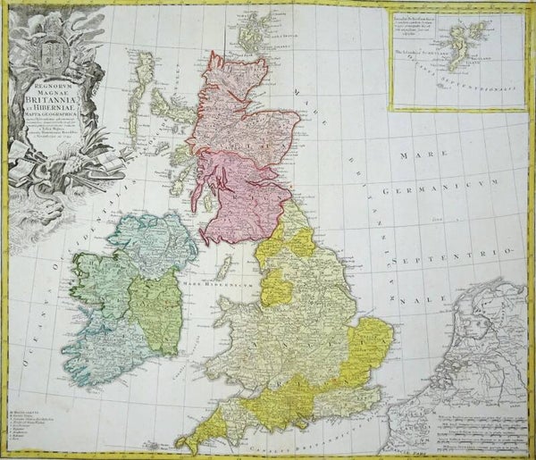 United Kingdom, Ireland Homann, 1749, Regnorum Magnae Britanniae et Hiberniae Mappa Geographica...... 1749.