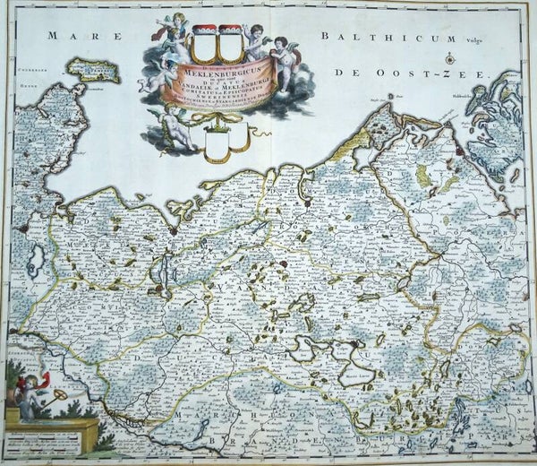 Germany, Mecklenburg-Vorpommern, Lübeck, Rostock, Rügen... F. de Wit, 1680, Ducatus Meklenburgicus...