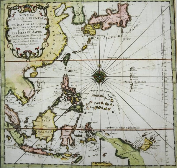 Pacific Ocean, Philippines, Indonesia, Taiwan, Japan, China, Korea… Bellin, 1746, Suite de l´Ocean Oriental…