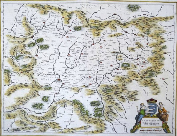Romania, Transylvania, W. Blaeu, 1635, Transylvania Sibenburgen