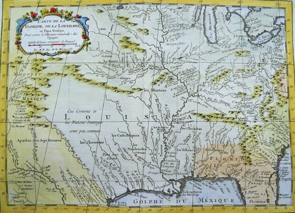USA, Louisiana, Alabama, Florida, Texas, New Mexico… Bellin, 1757, Carte de la Floride de la Louisiane et Pays Voisins