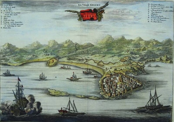Algeria, Jijel Dapper/Van Meurs, 1686, La Ville Gegery / De Stadt Gigeri