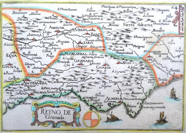 Spain, Andalucia, Murcia, Granada, Cordoba... N. Tassin, 1633, Reyno de Granada