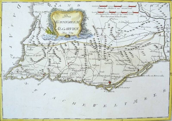 Portugal, Algarve, map by Von Reilly, 1789, Das Koenigreich Algarvien
