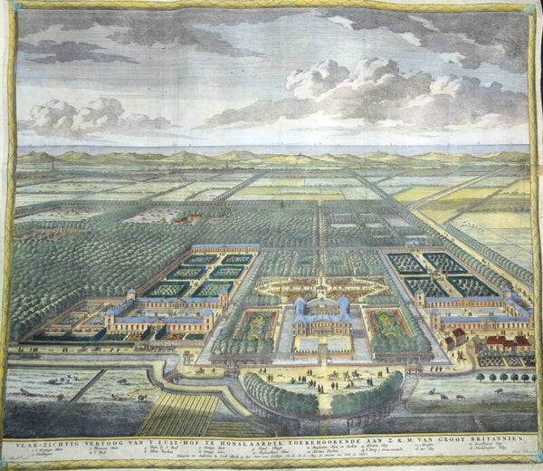 Netherlands, South Holland, Honselaarsdijk, Westland C. Allard, 1691, Vlak-zichtig Vertoog van ´t Lust-Hof te Honslaardyk Toebehoorende Aan Z. K. M. Van Groot Britannien