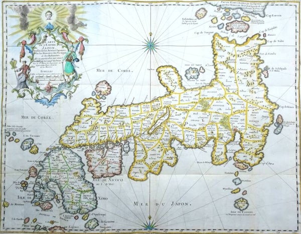 Japan, large rare early map De Charlevoix, 1736, Carte de l´Empire du Japon...