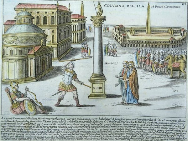 Rome, War Column, Carmentalis Gate, G. Lauro, 1625, Columna Bellica ad Portam Carmentalem