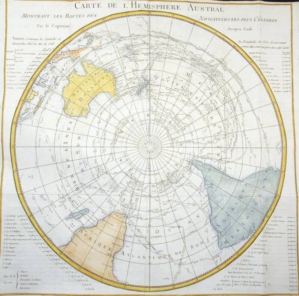 Antarctica, Australia, South America, Africa, Bellin, 1778, Carte de l´Hemisphere Austral