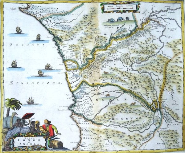 Zaire, Congo, Angola, Gabon, Dapper/Van Meurs, 1668, Regna Congo et Angola