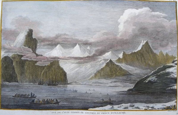 Alaska, Prince William Sound, Snug Corner Cove, Thomas Cook / Benard, 1774, Vue de l´Anse Fermee de l´Entree du Prince Guillaume
