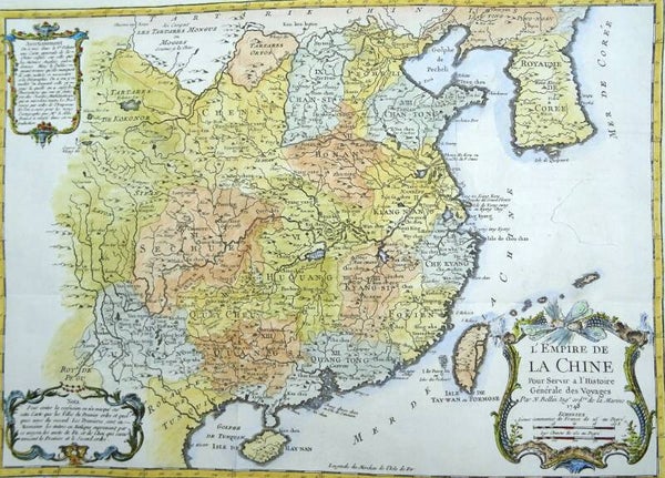 China, Korea, Macau, Hongkong, Taiwan, Mongolia…. Bellin, 1748, l´Empire de la Chine