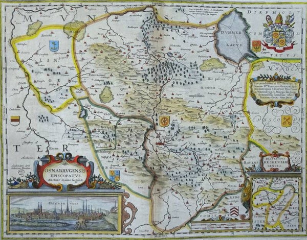 Germany, Osnabrück, Niedersachsen Hondius, 1633, Osnabrugensis Episcopatus Auctore Ioanne Gigante.