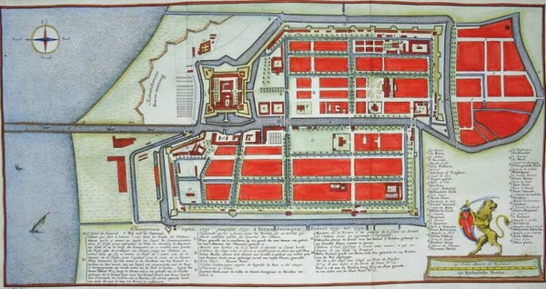 Indonesia, Jakarta, town plan J. Van der Schley, 1753, Batavia