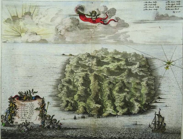 Saint Helena, map Dapper / Ogilby, 1676, St. Helena