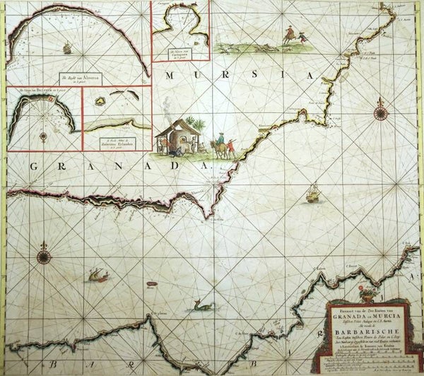 Spain, Granada, Murcia, Alicante, Morocco... J. van Keulen, 1689, Pascaart van de Zee Kusten van Granada en Murcia...