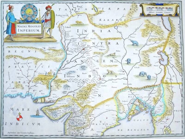 India, Pakistan, Nepal, Bangladesh... J. Janssonius, 1680, Magni Mogolis Imperium